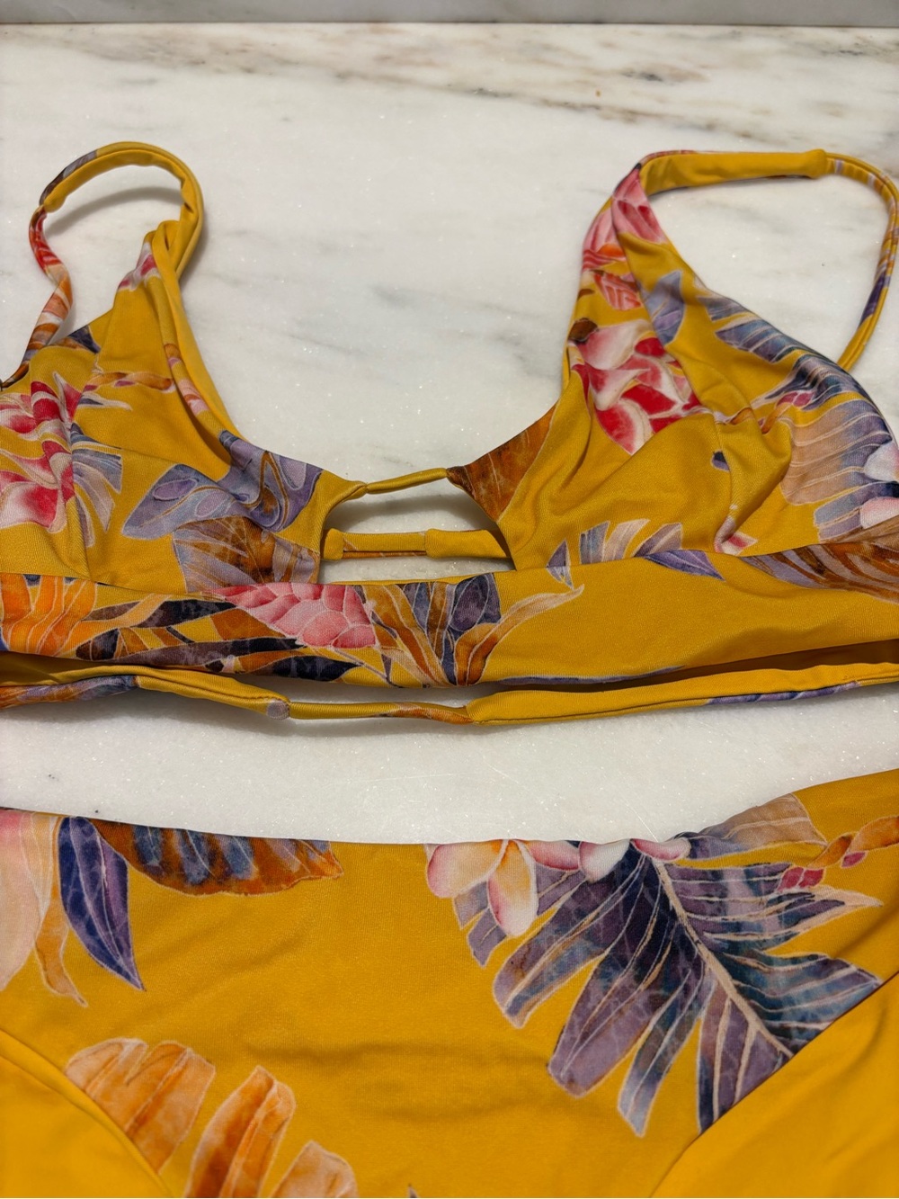 l*space Yellow Tropical Print Bikini Set - Picture 6 of 7